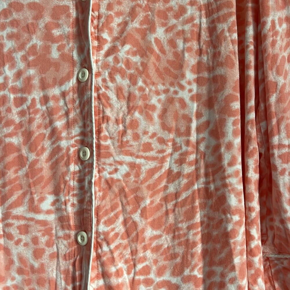 Soma very soft jersey knit leopard print long sleeve button down pajama top sz L - Picture 4 of 6